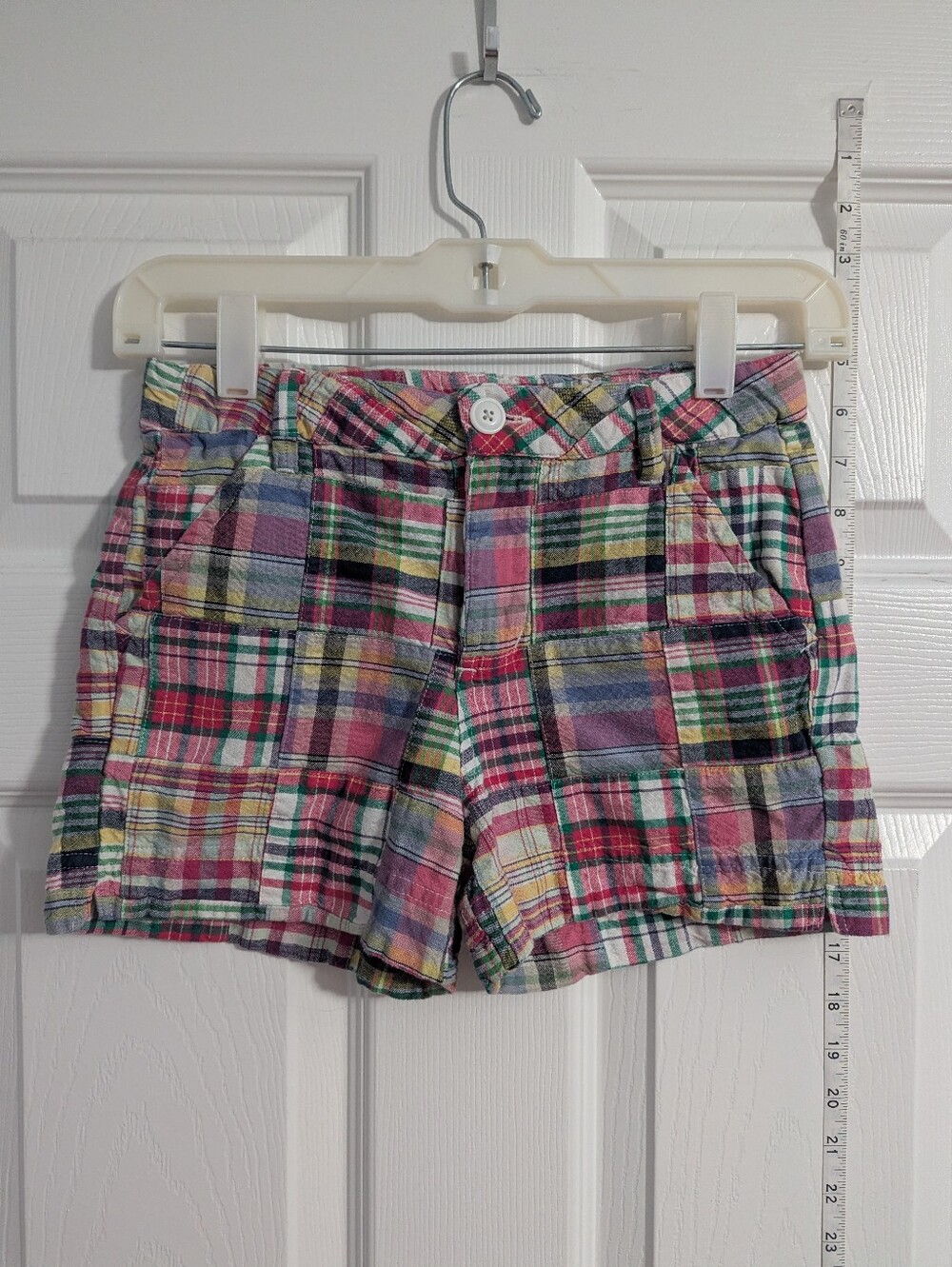 J. Khaki Multicolor Plaid Patchwork Kids Shorts